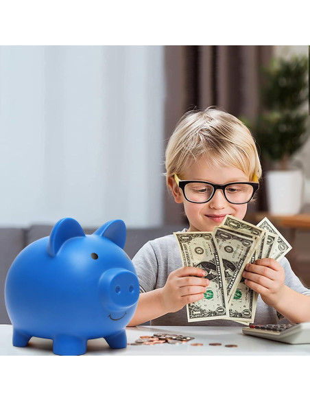 Banco de Cerdito Irrompible Grneric RXZ1 Azul para Niños