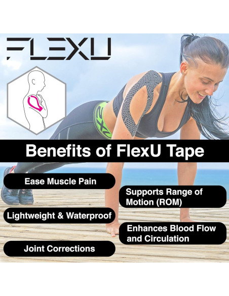Cinta de Kinesiología FlexU Pro-Combo-Pack 10,16 cm Rosa