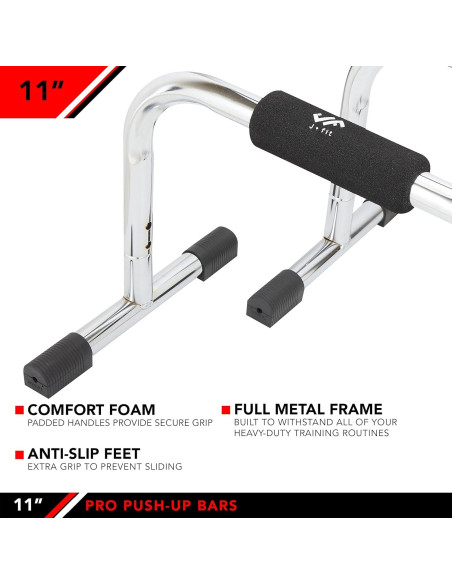 Barras de Flexión JFIT Pro 11" con Agarraderas Antideslizantes