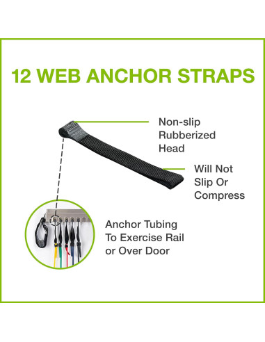Correas de Anclaje Web Slide - Paquete de 12 - Antideslizantes
