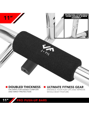 Barras de Flexión JFIT Pro 11" con Agarraderas Antideslizantes