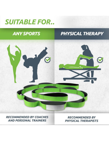 Correa de Estiramiento No Elástica EverStretch 2.07m Verde