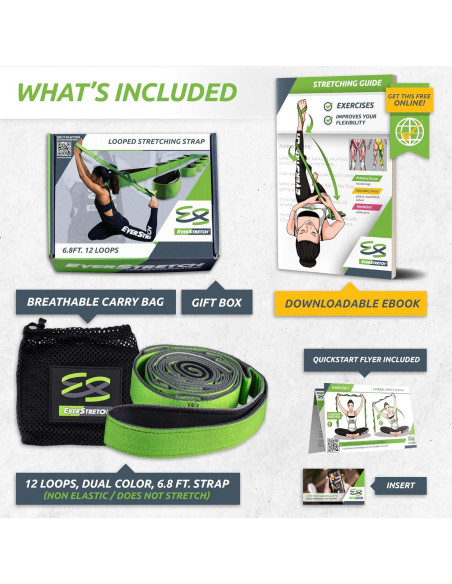 Correa de Estiramiento No Elástica EverStretch 2.07m Verde