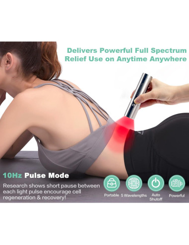 Dispositivo de Terapia de Luz Roja Aswaysun 5 LEDs Alivio Dolor