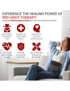 Cinturón de Terapia de Luz Roja JWAY 660nm y 850nm 2