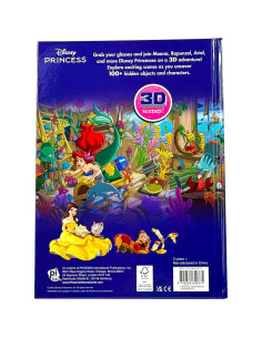 Disney Princess, Moana, Airiel, Rapunzel, and More! - 3D Look and Find Activity Book! - Tiara 3D Glasses Included! - PI Kids 2