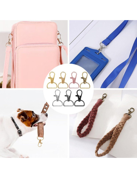 60 Ganchos de Clip Giratorios HXSEMAYIG para Llaveros 3.8 cm