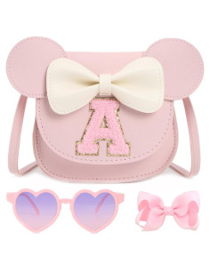 Bolso Cruzado para Niñas Rosa A con Lazo y Gafas