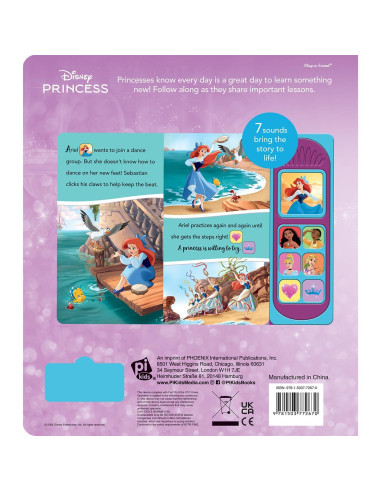 Disney Princess Moana, Ariel, Cinderella, and More! - Princess Lessons Sound Book - PI Kids