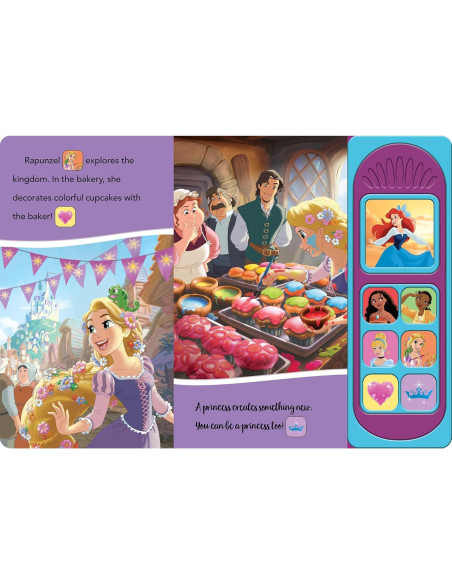 Disney Princess Moana, Ariel, Cinderella, and More! - Princess Lessons Sound Book - PI Kids