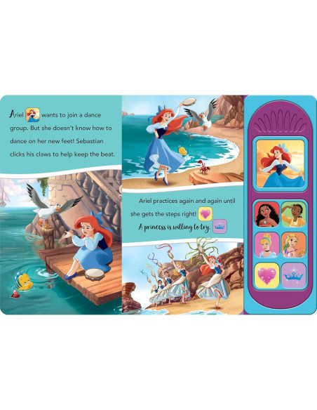 Disney Princess Moana, Ariel, Cinderella, and More! - Princess Lessons Sound Book - PI Kids