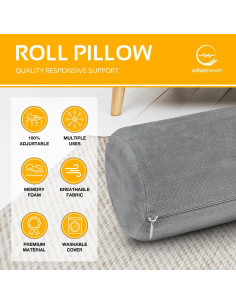Almohadas Cilíndricas Cervical AllSett Health 2 Pack 43x10 cm 2