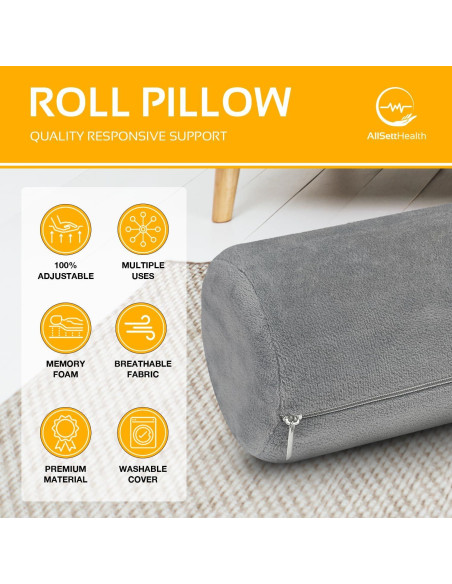 Almohadas Cilíndricas Cervical AllSett Health 2 Pack 43x10 cm