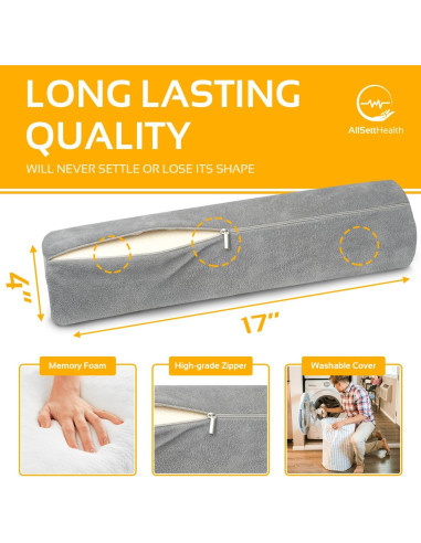 Almohadas Cilíndricas Cervical AllSett Health 2 Pack 43x10 cm