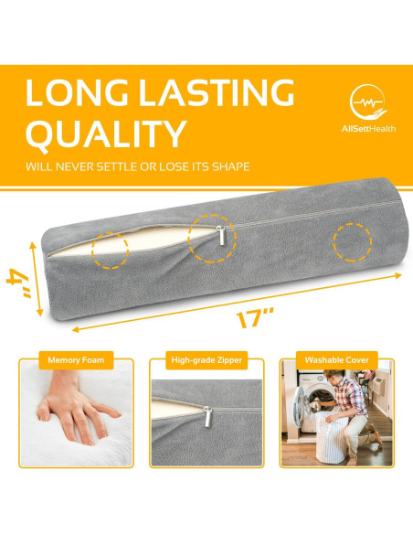 Almohadas Cilíndricas Cervical AllSett Health 2 Pack 43x10 cm