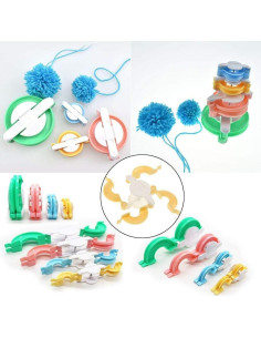 Kit de Hacer Pompones de Hilo Ayasee - 4 Hacedores + 12 Hilos 2