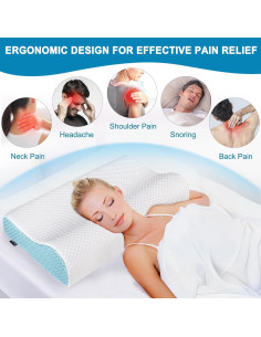 Almohada Ergonómica Pwperry Espuma Viscoelástica 60x35cm 2