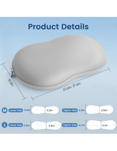 Almohada de Enfriamiento Elegear con Resortes M Gris