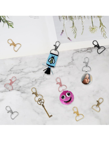 60 Ganchos de Clip Giratorios HXSEMAYIG para Llaveros 3.8 cm