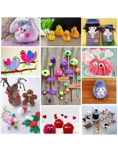 Fabricante de Pompones RRigo 4 Tamaños + Accesorios de Tejido 2