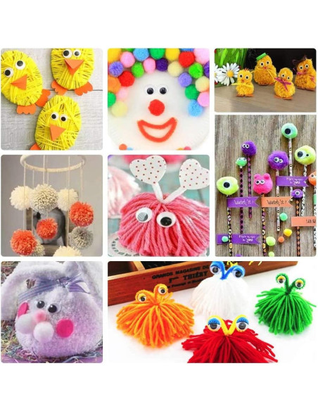 Kit de Hacer Pompones de Hilo Ayasee - 4 Hacedores + 12 Hilos