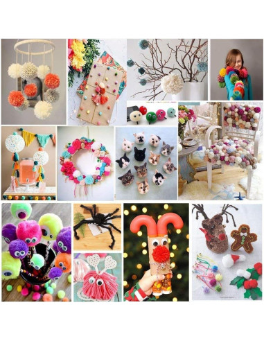 Fabricante de Pompones RRigo 4 Tamaños + Accesorios de Tejido