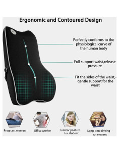 Cojín de Soporte Lumbar Newgam Espuma Viscoelástica 45x40cm 2