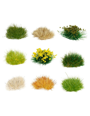 Kit 126 Piezas Grama Estática Rizada Warmtree para Dioramas