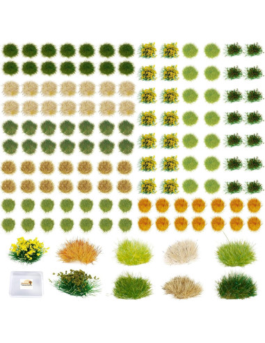 Kit 126 Piezas Grama Estática Rizada Warmtree para Dioramas