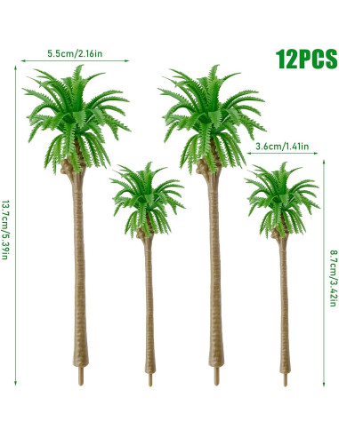 12 Mini Árboles de Palma de Coco BLLREMIPSUR para Diorama