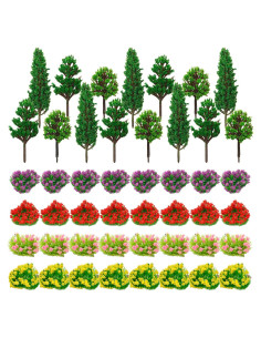 Warmtree 47 Piezas Mini Árboles y Flores Coloridas para Dioramas