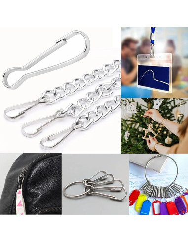20 Ganchos de Clip de Acero Inoxidable 304 29mm para Lanyard