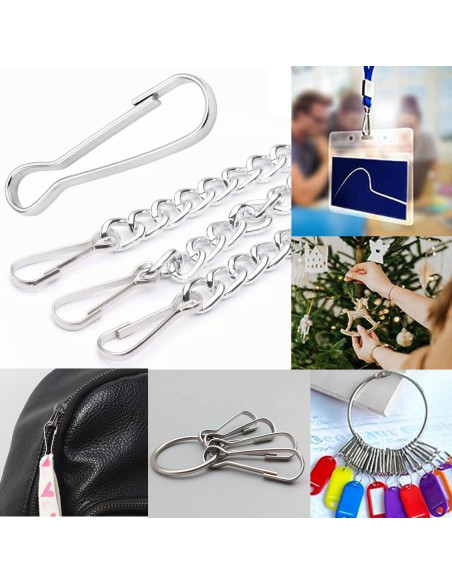 20 Ganchos de Clip de Acero Inoxidable 304 29mm para Lanyard