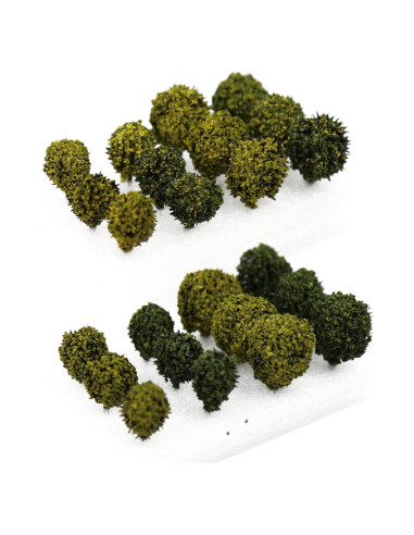 Arbustos Miniatura Evemodel para Escenografía 24 Piezas
