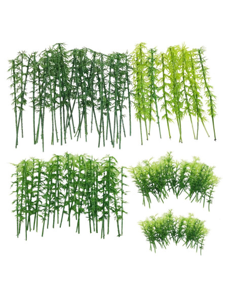 120 Árboles de Bambú Woohome 5 Tamaños Verde Decoración