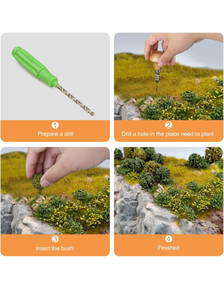 Arbustos Miniatura Evemodel para Escenografía 24 Piezas