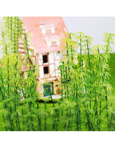 120 Árboles de Bambú Woohome 5 Tamaños Verde Decoración