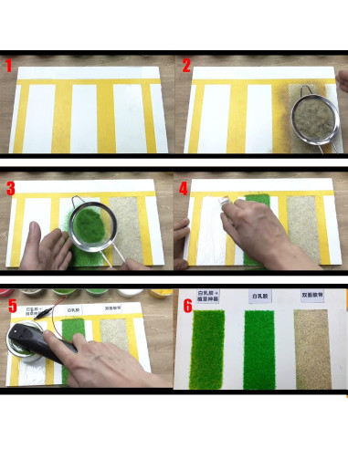 Cayway 10 Piezas Césped Estático 8 Colores 3MM para Modelos