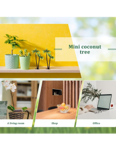 SUPVOX Mini Árbol de Palma 3pcs Decoración Jardín 12cm 2