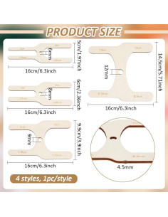 Creador de Pompones de Madera BENECREAT 4 Piezas 8 Tamaños 2