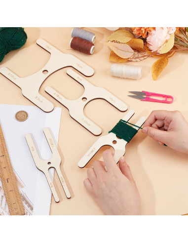 Creador de Pompones de Madera BENECREAT 4 Piezas 8 Tamaños