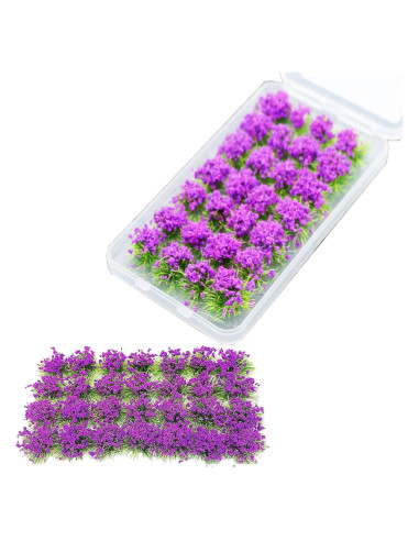 Cayway 28 PCS Tufts de Hierba Púrpura para Modelismo