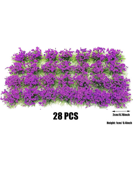 Cayway 28 PCS Tufts de Hierba Púrpura para Modelismo