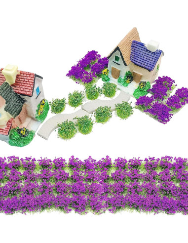 Cayway 28 PCS Tufts de Hierba Púrpura para Modelismo