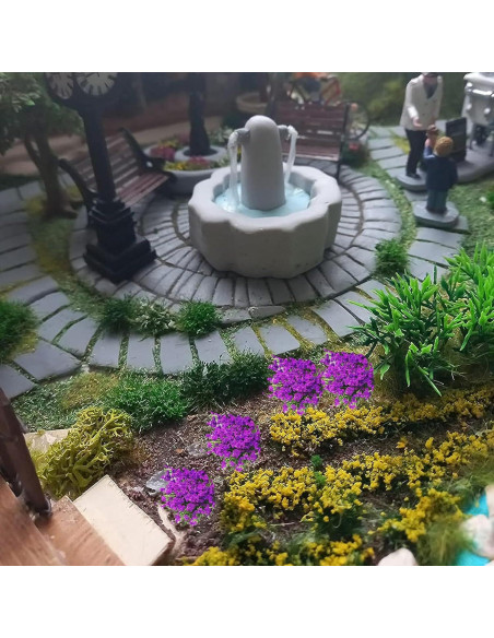 Cayway 28 PCS Tufts de Hierba Púrpura para Modelismo