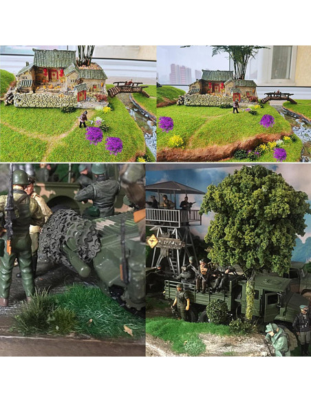 Cayway 28 PCS Tufts de Hierba Púrpura para Modelismo