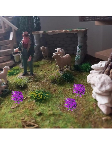 Cayway 28 PCS Tufts de Hierba Púrpura para Modelismo