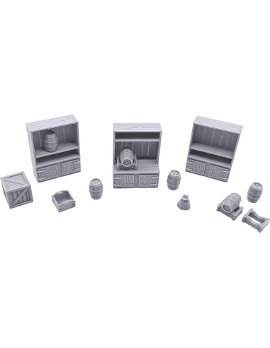 Conjunto de Muebles de Taberna EnderToys 60 Piezas 3D RPG