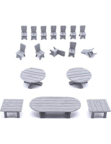 Conjunto de Muebles de Taberna EnderToys 60 Piezas 3D RPG