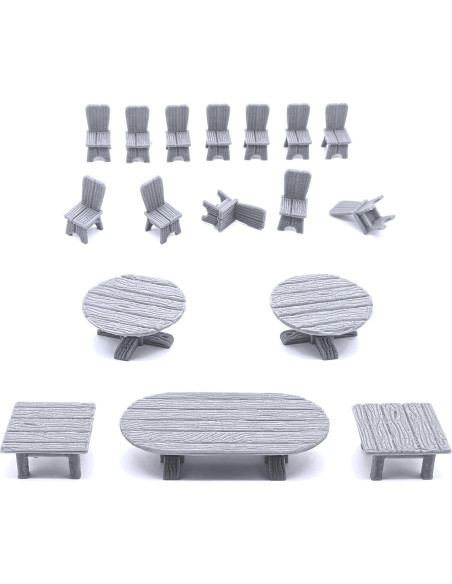 Conjunto de Muebles de Taberna EnderToys 60 Piezas 3D RPG